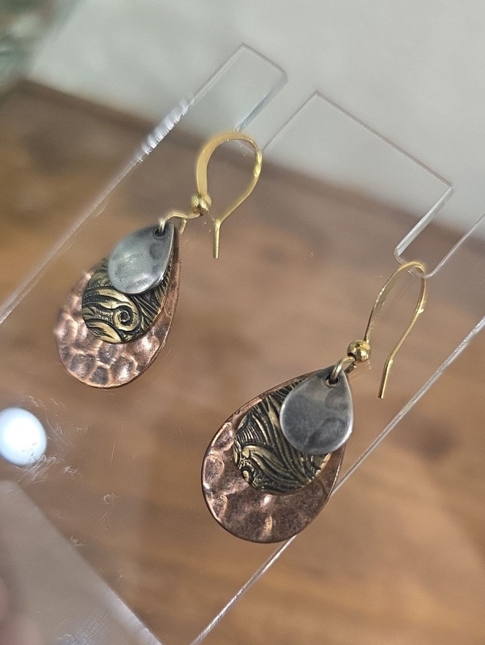 SILVER FOREST Tri‑Tone Drop Dangle Earrings - Picture 6 of 7